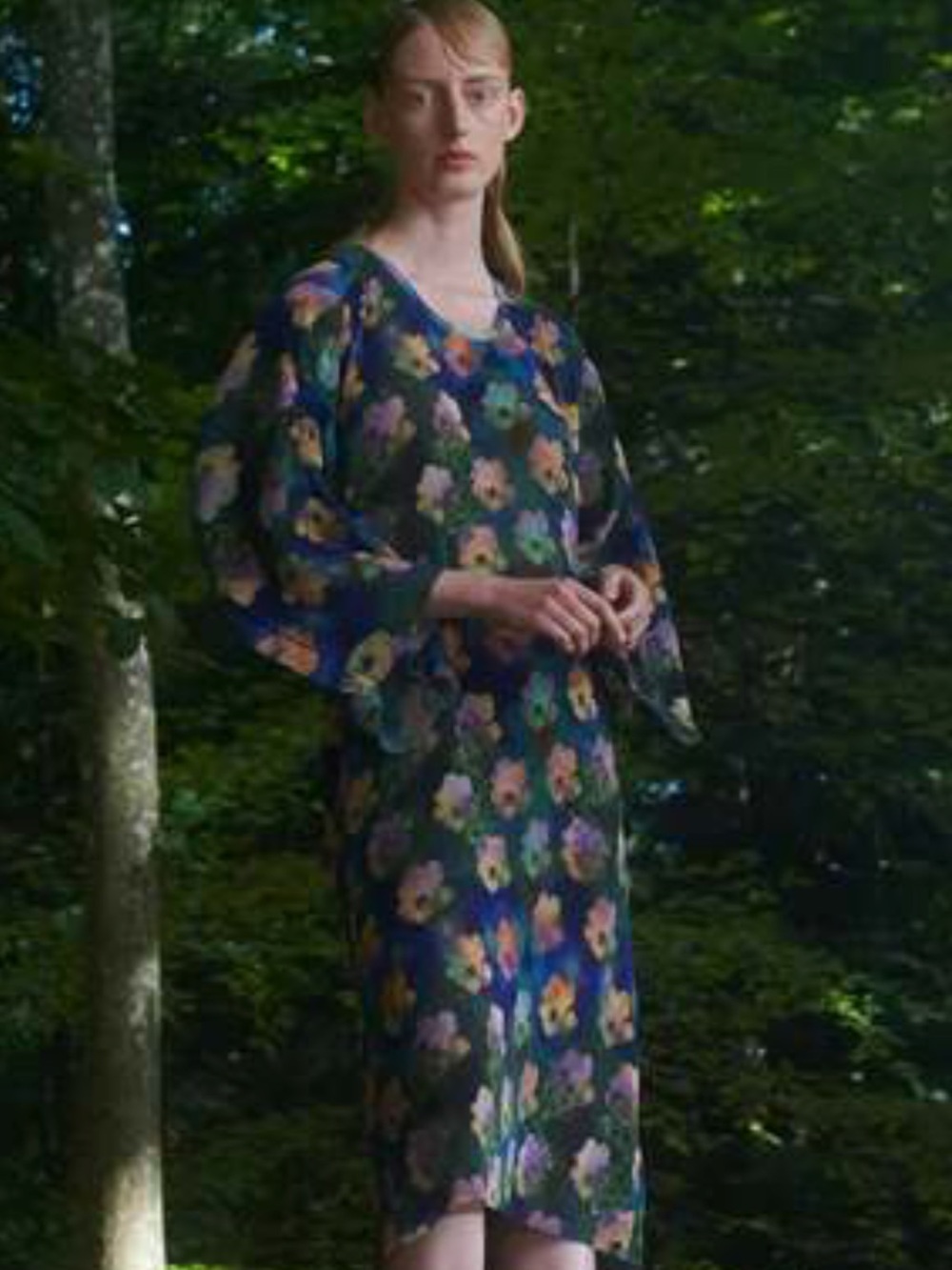 Henrik Vibskov Floral Long Sleeve Midi Dress in Multicolor